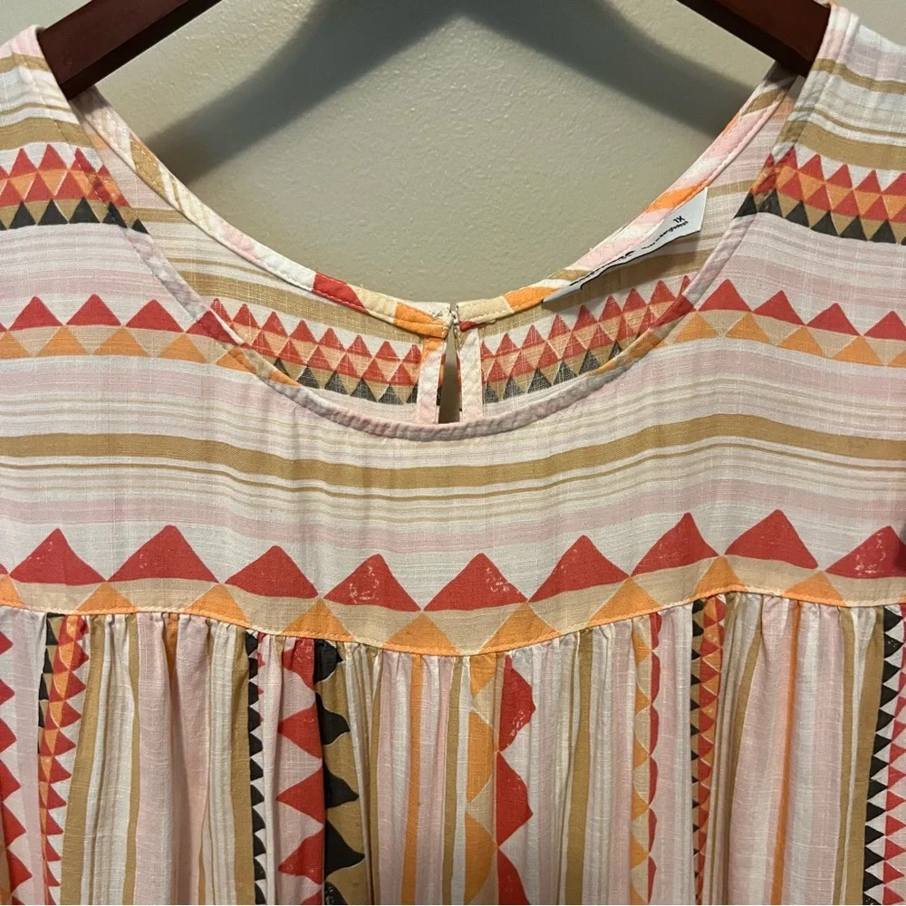 Sonoma women’s plus 1X Geometric Patterned top loose cotton blend summer - Picture 4 of 11